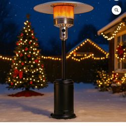 48,000 BTU Outdoor Patio Heater, Commercial Grade Stainless Steel Propane Heater with Double-Layer Burner, Triple Safety Protection and Whe