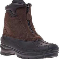 NEW SZ 8 Men Insulated Winter Snow Boots with Zipper Brown / Black
