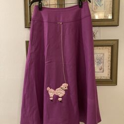 Plum Color Poodle Skirt 50's Style | Pink Poodle w/ Gold Leash | Women’s Size 10 | Halloween Costume