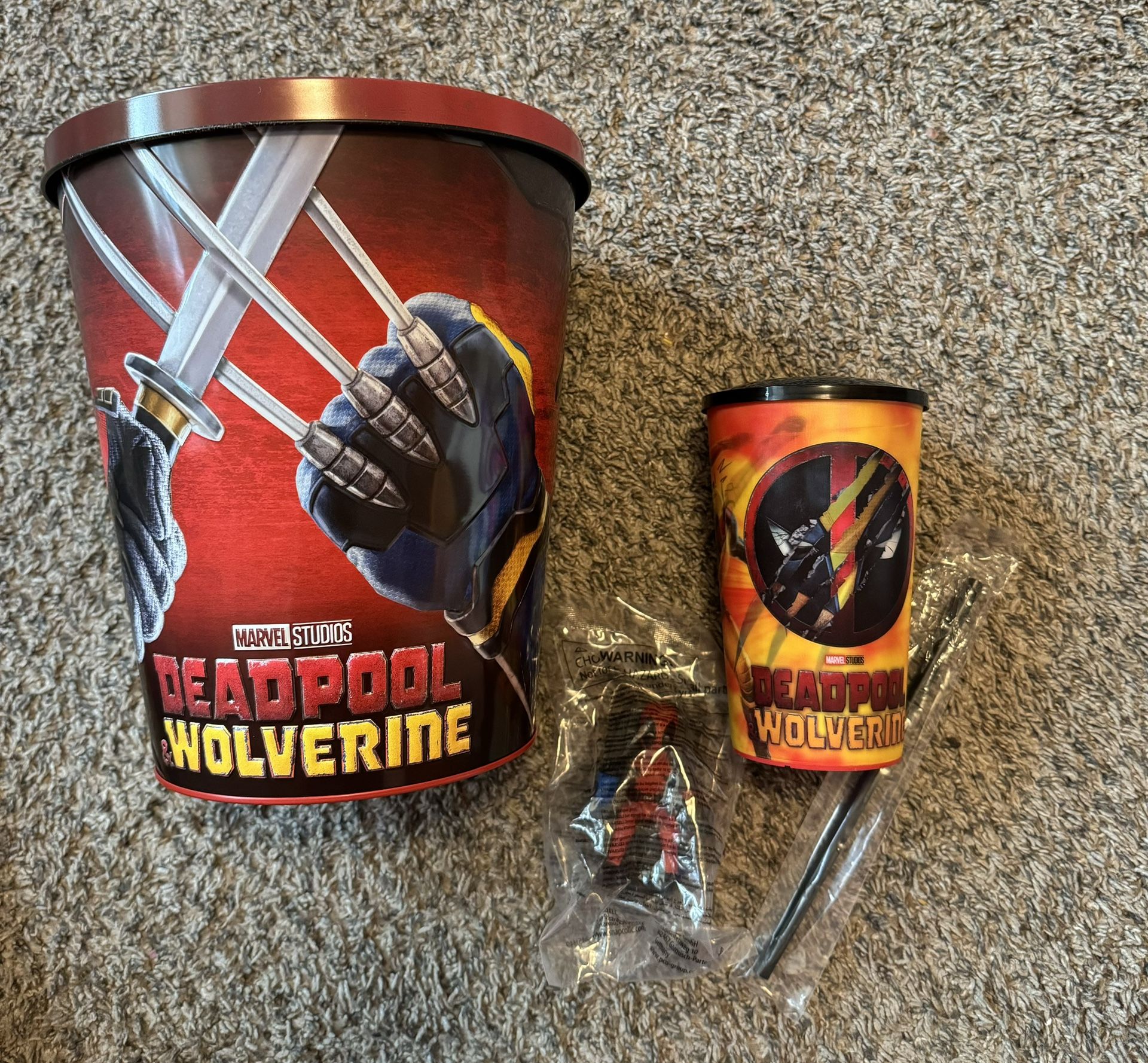 Deadpool Popcorn Bucket With Drink Topper Combo