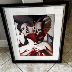 Wall modern glass framed art