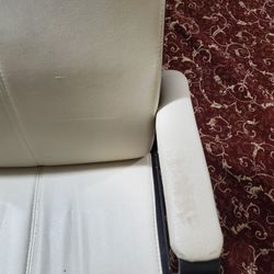 DESK   CHAIR  Off white full leather Chair Very Comfortable 