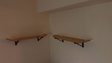 Skateboard deck shelves.