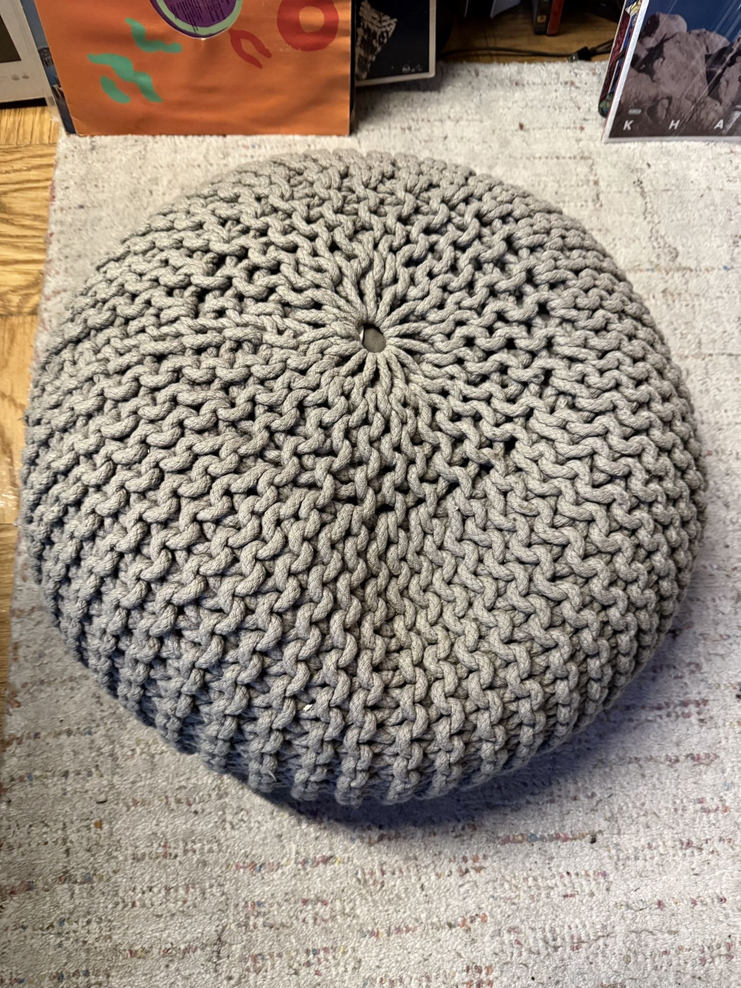 Woven Pouf Ottoman/Footstool