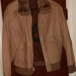 Vintage Leather Flight Jacket 