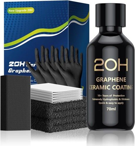 20H Advanced Graphene Ceramic Coating for Cars (70ml) - Car Detailing Kit, 10+ Years of Long Lasting Protection, Apply After Car Wash & Paint Correcti