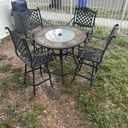 High top patio table with chairs