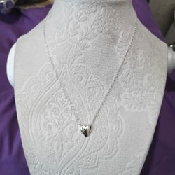 Sterling Silver Heart Necklace 