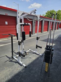 Body-Solid Multi-Station Home Gym Rack. Delivery for extra. Delivery for extra.

Versatile Body-Solid home gym is white and black steel. It has a 20-p