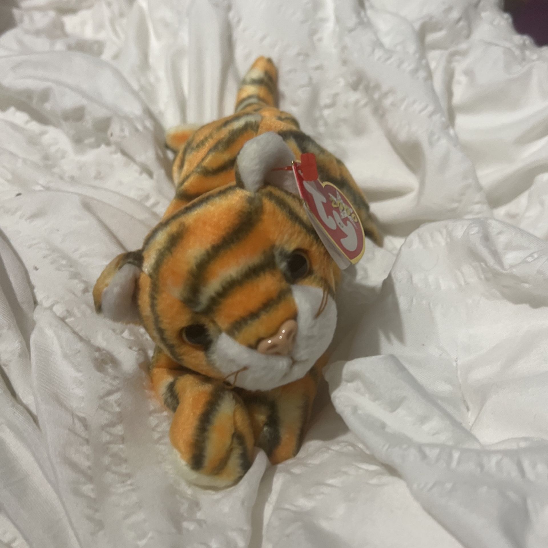 TY Beanie Baby, Orange, With Black Stripes 