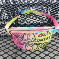 New! Colorful Graffiti Print Fanny Pack