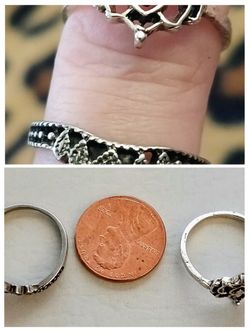 Silver mini rings set for $10.00