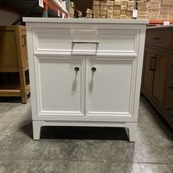 31‘’Solid Wood Bathroom Vanity Cabinet with Stone Countertop(Open Box)