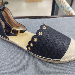 Size 8.5 Ladies Espadrilles In Navy Blue!!! NEW 