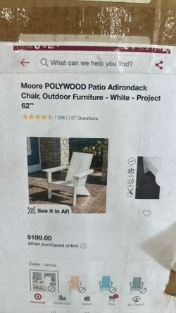 Moore Polywood Patio Adirondack Chair, Outdoor Furniture 