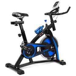 Stationary Exercise Bicycle Bike Cycling Cardio Health Workout Fitness with Bottle Holder Heart Pulse, Black