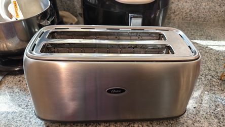 Oster 4-Slice Long-Slot Stainless Steel Toaster – Clean & Working!