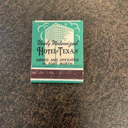 Vintage Hotel Texas Matchbook 1940s