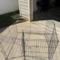 Large Black Metal Dog Fence 