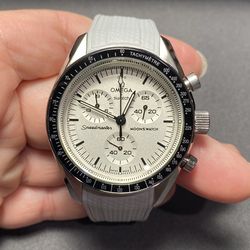 Moonswatch Mod Modified watch White Dial PE50 movement Stainless Steel Case