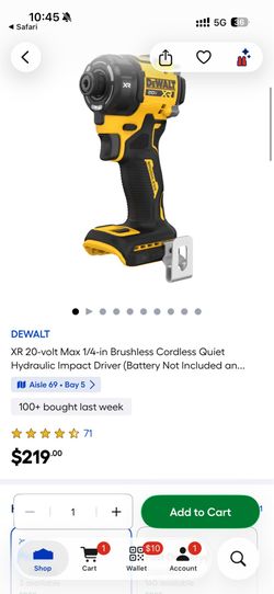XR 20-volt Max 1/4-in Brushless Cordless Quiet Hydraulic Impact Driver (Battery Not Included and Charger Not Included )