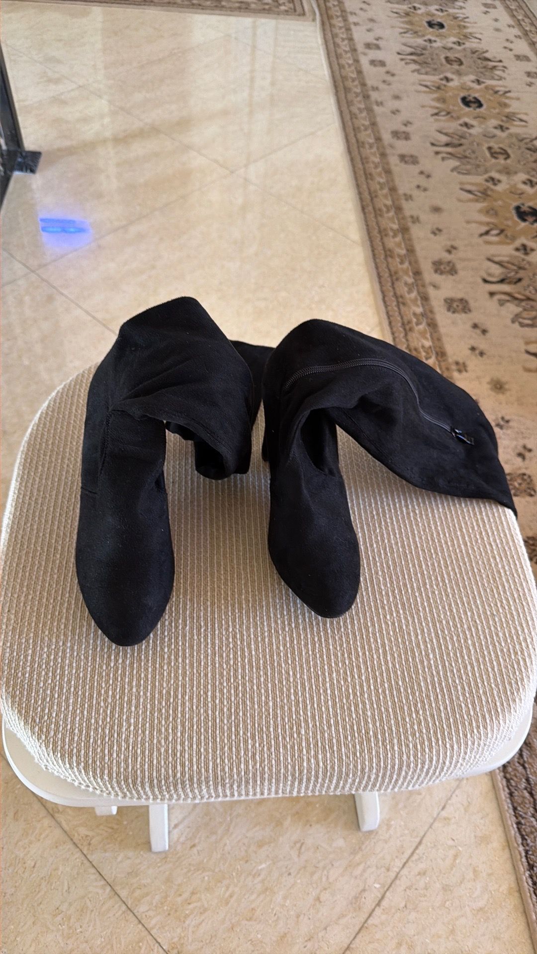 Women’s faux suede over the knee boots 3 inch high heel thig high boots soft