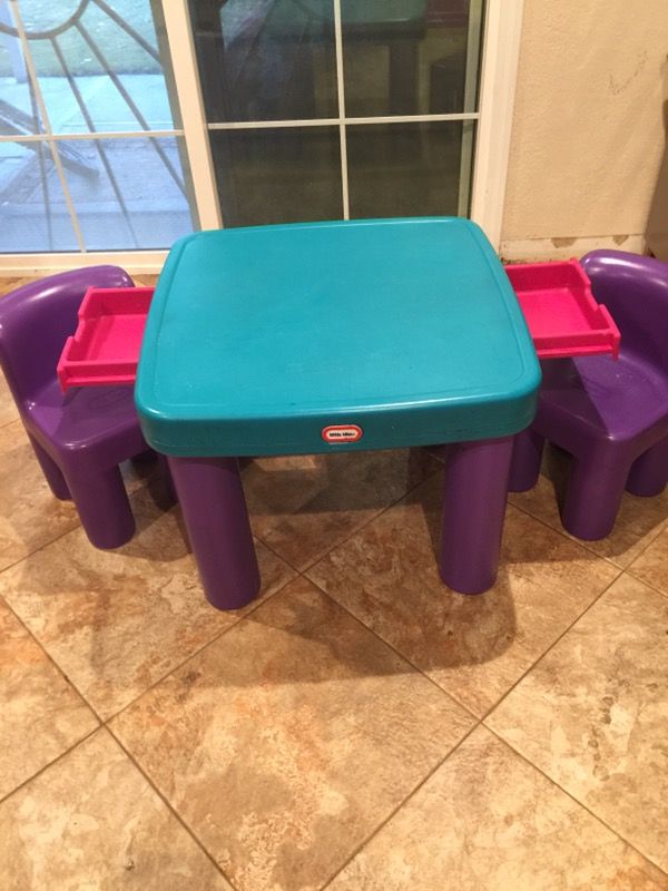 Little Tikes Table and Chairs with Drawers for Storage..