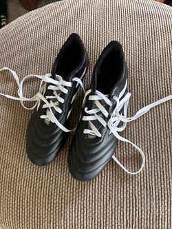 Black Soccer Cleats with White Laces