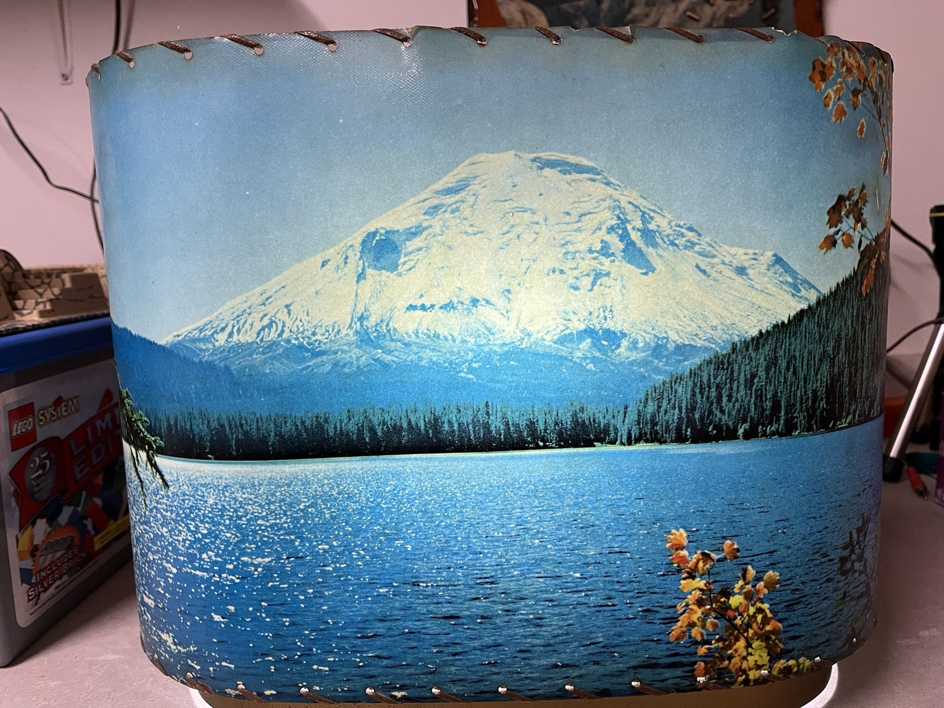 Vintage 1950s Helmscene Nature Television Lamp Lake Scene