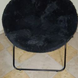 Black Fur Saucer Chairs
