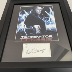 Anold Schwarzenegger Signed Cut Framed Terminator