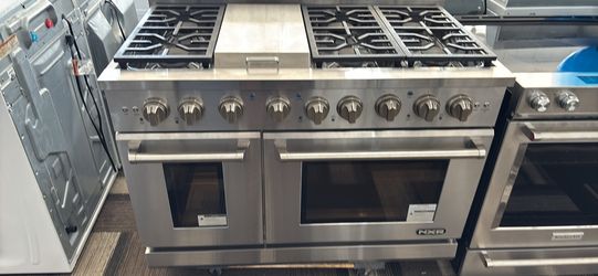 Commercial range 47 1/2 inch double oven six burner