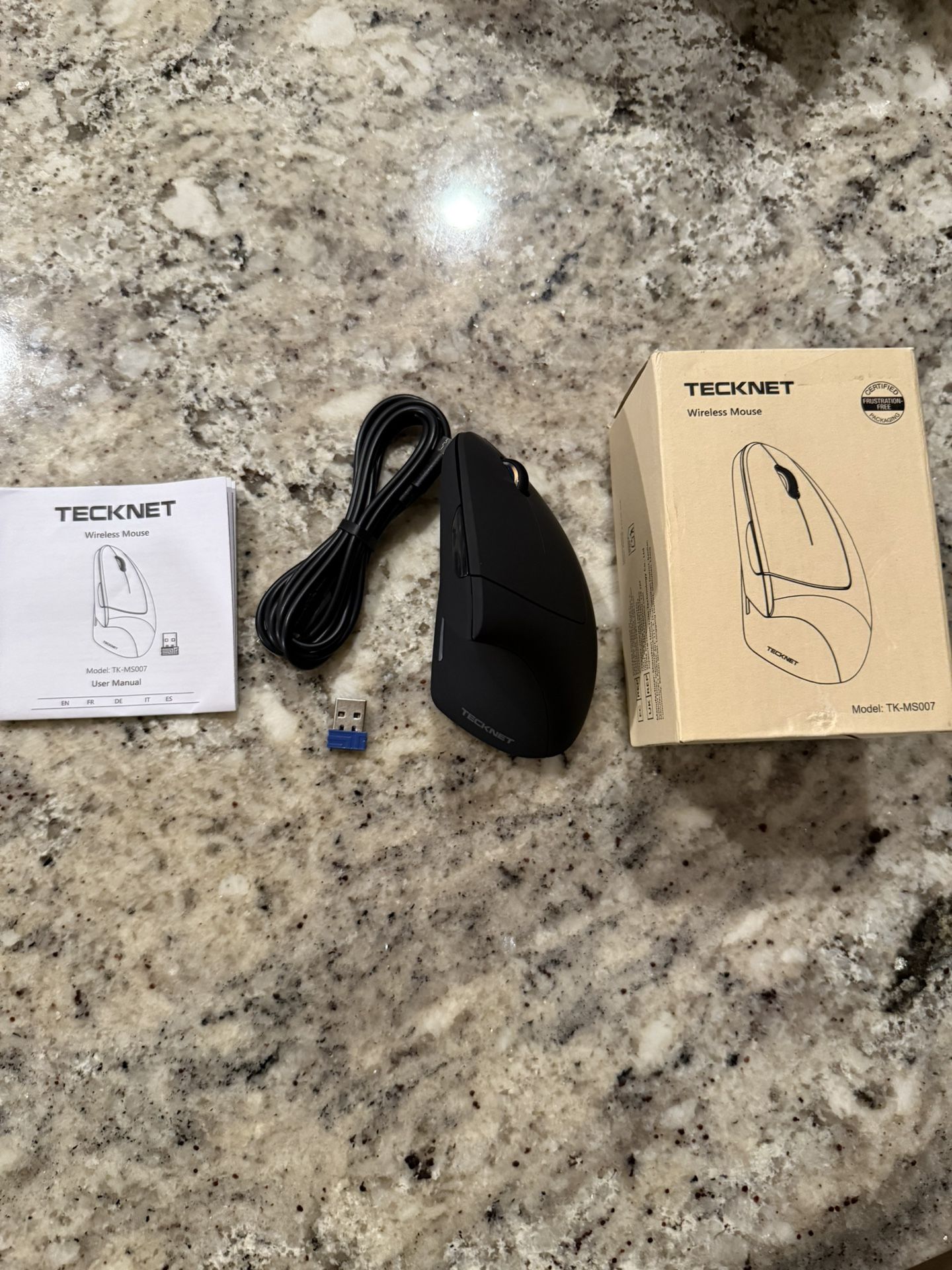 TECKNET Ergonomic Mouse, Rechargeable 2.4G+Bluetooth Vertical Mice