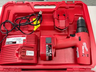 Milwaukee 0512–21 14.4V 1/2 Power Plus Driver Drill / 2 Batteries / Charger / Case