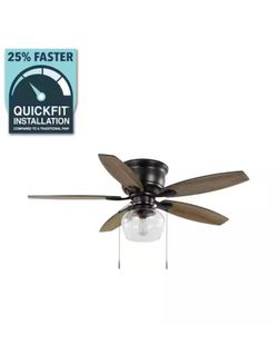 Hampton Bay Stoneridge 52 in. Indoor/Outdoor LED Matte Black Ceiling Fan