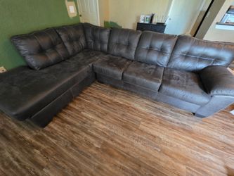 Tufted smoky brown sectional