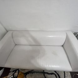 White Leather Couch 