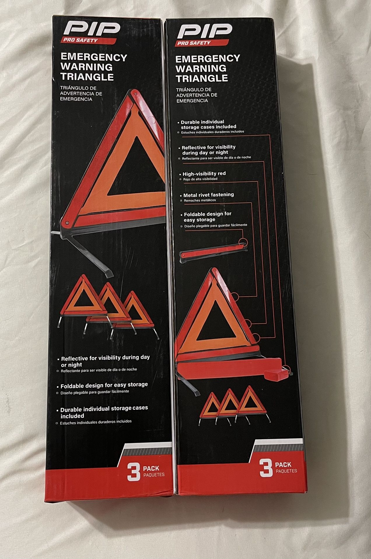  PIP Reflective Safety Warning Triangles (3-Pack)