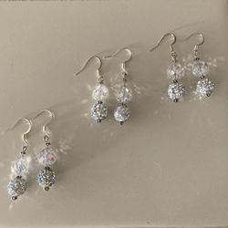 Crystal Sterling Silver Earrings 