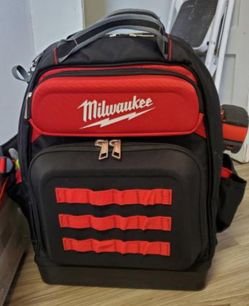 Milwaukee Tool Backpack Black Red Multiple Pockets With Handle