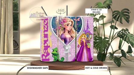 Rapunzel Zipper 20 Oz Stainless Steel Tumbler (READ DESCRIPTION)