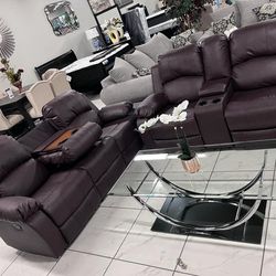 Manual  Recliner Sofa Set 🔥 Easy Financing Available 🔥 No Credit Needed 