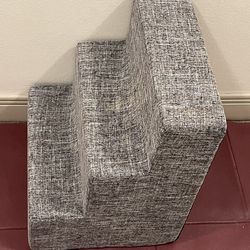 3-STEP FOAM PET STEPS w/Removable LINEN COVER - firm posted price.