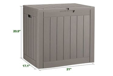 32 Gallon Deck Box Lockable Resin Indoor Outdoor Storage Box waterproof Outdoor Container for Patio Furniture