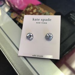 Kate Spade Cubic Zirconia Silver Stud Earrings Retail $38