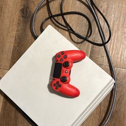 Sony PlayStation 4 Pro 1TB (Glacier White) + Red DualShock 4 Controller
