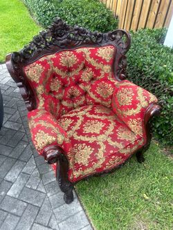 vintage Baroque style parlor armchair