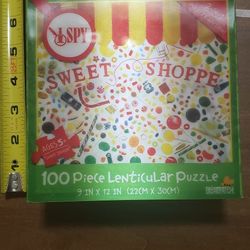 I Spy Sweet Shoppe - 3D Lenticular Puzzle & Riddle Game 100 pc. 9 X 12 Candy 