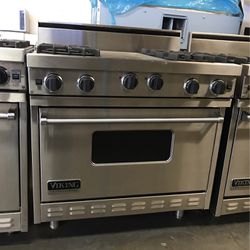Viking 36”Wide Gas Range Stove With Griddle 4Burners 