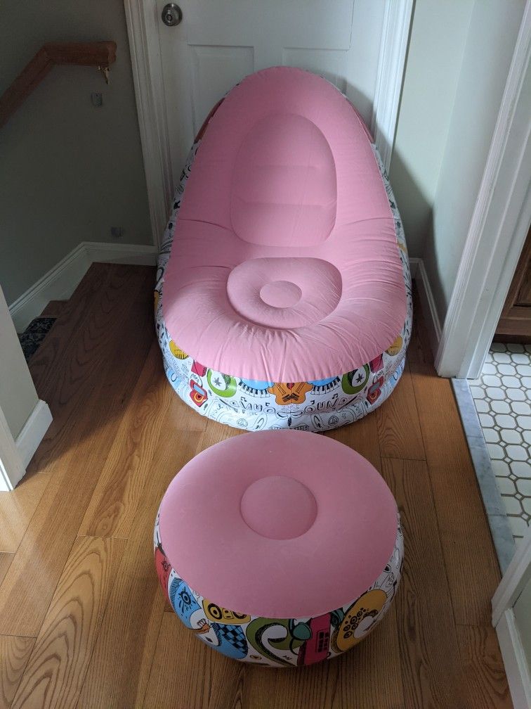 Inflatable Lounge Chair With Ottoman